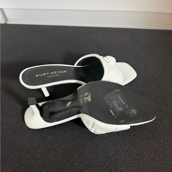 Kurt Geiger London Kensington White Quilted Leather Mules - Picture 4 of 4